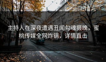 主持人在深夜遭遇丑闻勾魂摄魄，蜜桃传媒全网炸锅，详情直击
