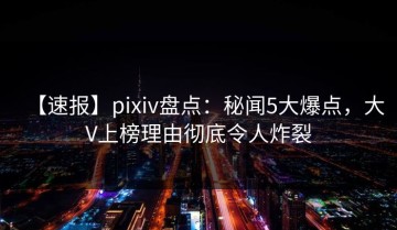 【速报】pixiv盘点：秘闻5大爆点，大V上榜理由彻底令人炸裂