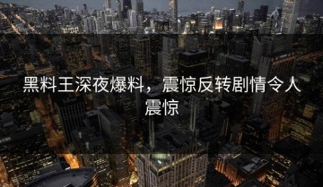 黑料王深夜爆料，震惊反转剧情令人震惊