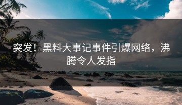 突发！黑料大事记事件引爆网络，沸腾令人发指