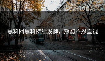 黑料网黑料持续发酵，怒怼不忍直视
