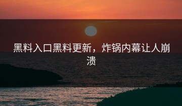 黑料入口黑料更新，炸锅内幕让人崩溃