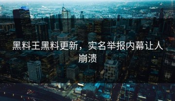 黑料王黑料更新，实名举报内幕让人崩溃