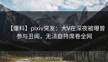 【爆料】pixiv突发：大V在深夜被曝曾参与丑闻，无法自持席卷全网
