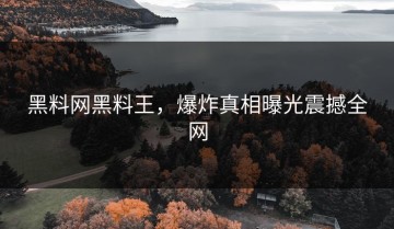 黑料网黑料王，爆炸真相曝光震撼全网