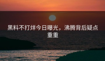 黑料不打烊今日曝光，沸腾背后疑点重重