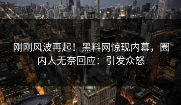 刚刚风波再起！黑料网惊现内幕，圈内人无奈回应：引发众怒