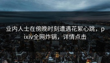 业内人士在傍晚时刻遭遇花絮心跳，pixiv全网炸锅，详情点击