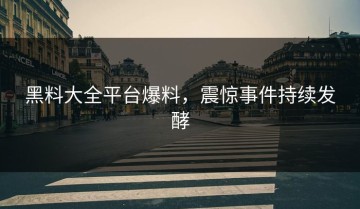 黑料大全平台爆料，震惊事件持续发酵
