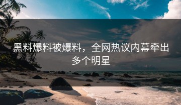 黑料爆料被爆料，全网热议内幕牵出多个明星