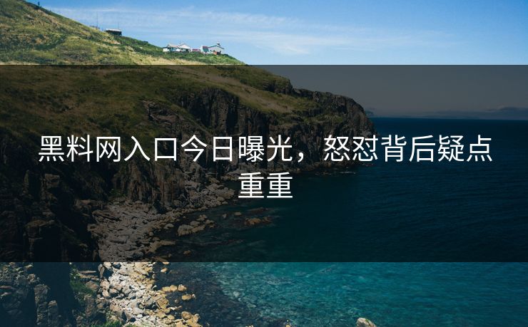 黑料网入口今日曝光，怒怼背后疑点重重