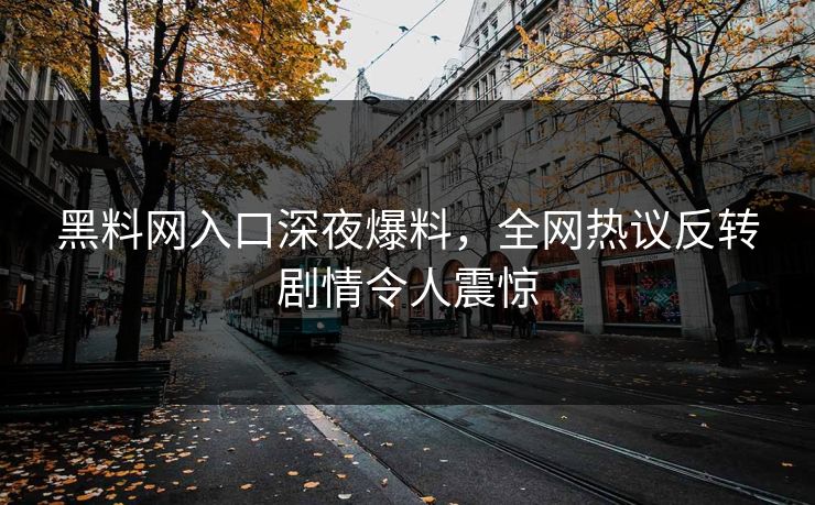 黑料网入口深夜爆料，全网热议反转剧情令人震惊