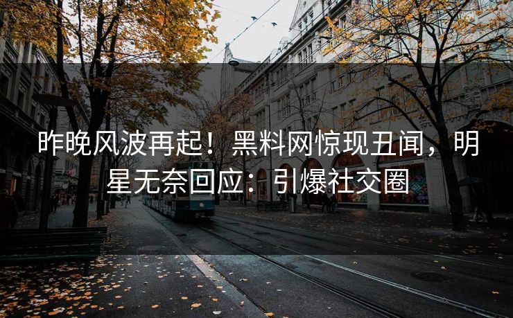 昨晚风波再起！黑料网惊现丑闻，明星无奈回应：引爆社交圈